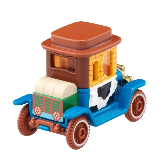  Toy Story Woody character car with cowboy hat roof, cow print, and train car back.