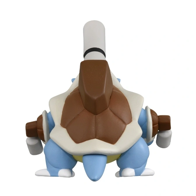  Blastoise toy figure with brown shell, blue limbs, and white cannons.