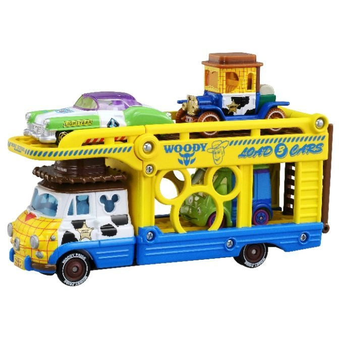  Toy Story Woody's Load 3 Cars carrier with character cars on top and inside.