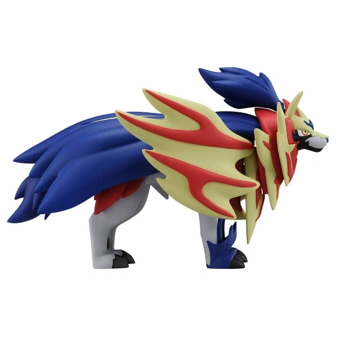  Zacian (Hero Form) toy figure with blue mane and sword-like shield.