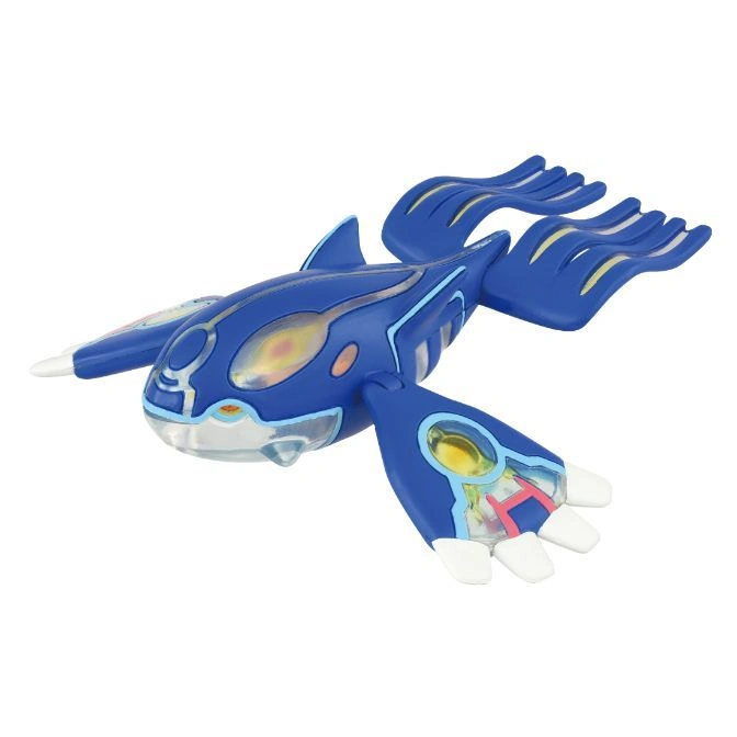 Blue Kyogre toy with white accents and translucent details.