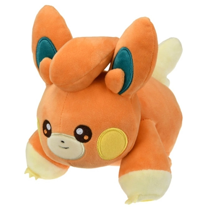  Orange Pachirisu plush toy with cream and teal accents.