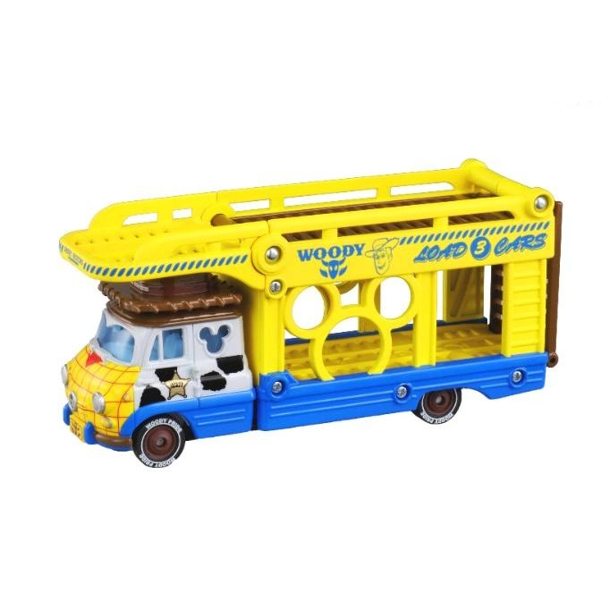 Toy Story Woody car carrier toy with yellow and blue details.