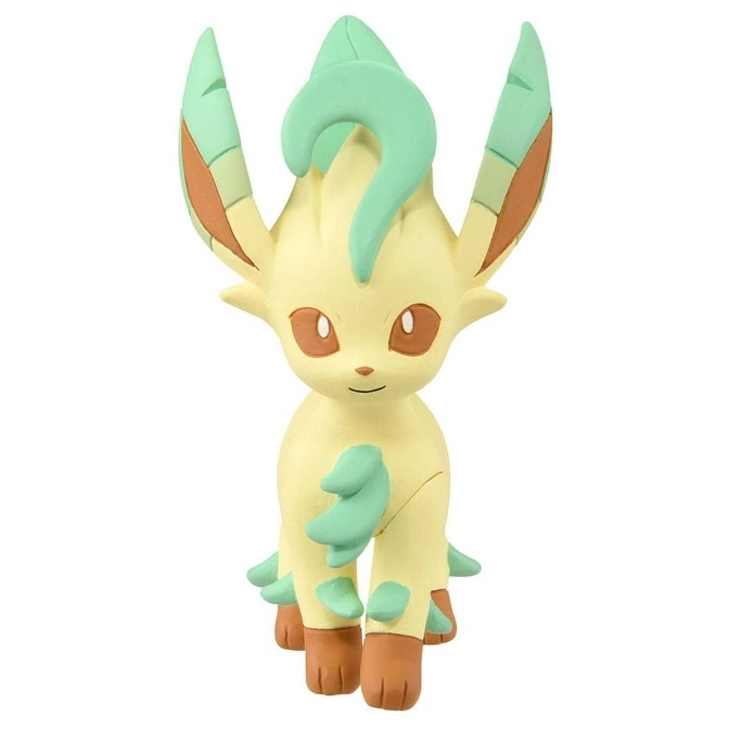 Leafeon figurine with green leaf accents and brown hooves, standing.
