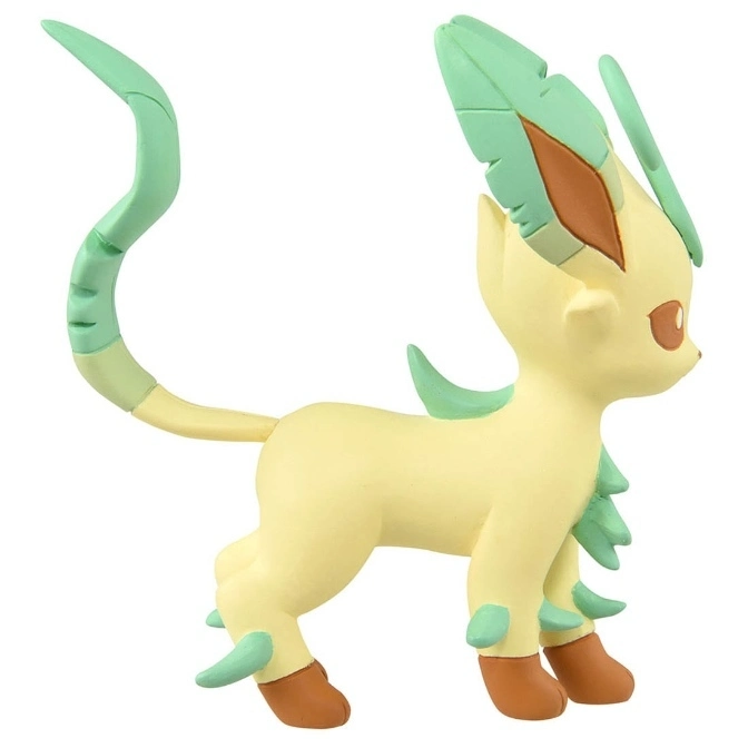  Leafeon toy figure with leaf-like ears, tail, and accents, standing in a neutral pose.