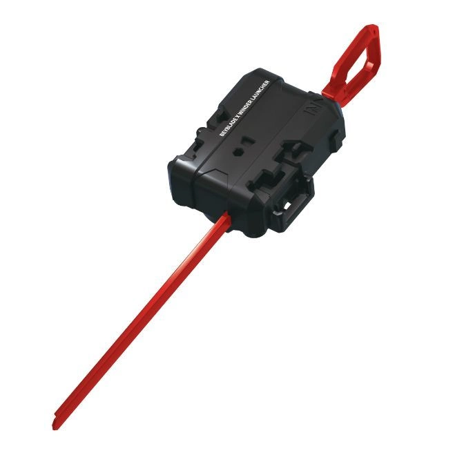  Black Beyblade launcher with a red handle and ripcord.