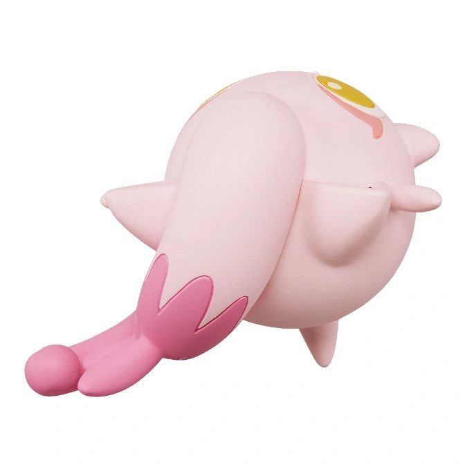  Pink Pokémon plush toy with yellow eye detail and tail with dark pink accents.