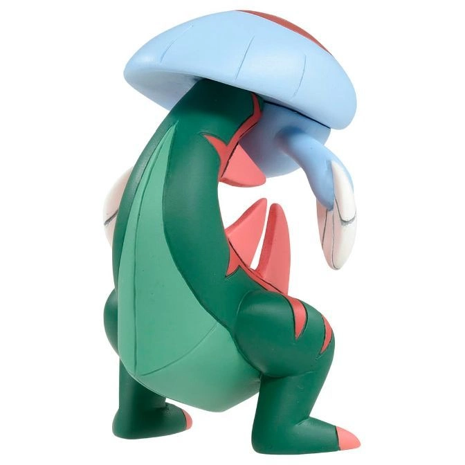  Green & blue Toedscool toy figure with pink accents, standing.