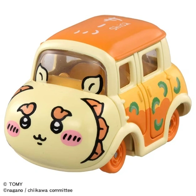 Chiikawa character car toy with orange roof and cute face design.