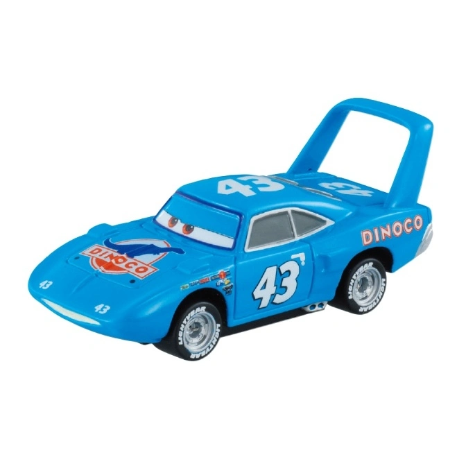 Blue Dinoco 'Cars' toy car with #43, spoiler, and Lightyear tires.