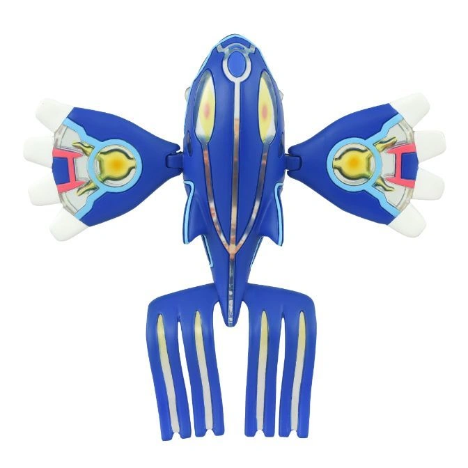  Blue Kyogre toy figure with white fins and yellow accents.