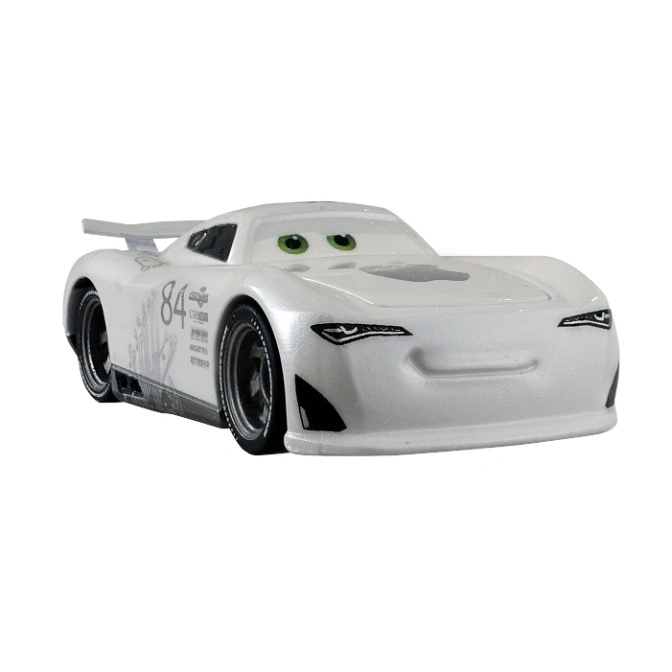  White Disney Pixar Cars toy car with number 84 and spoiler.