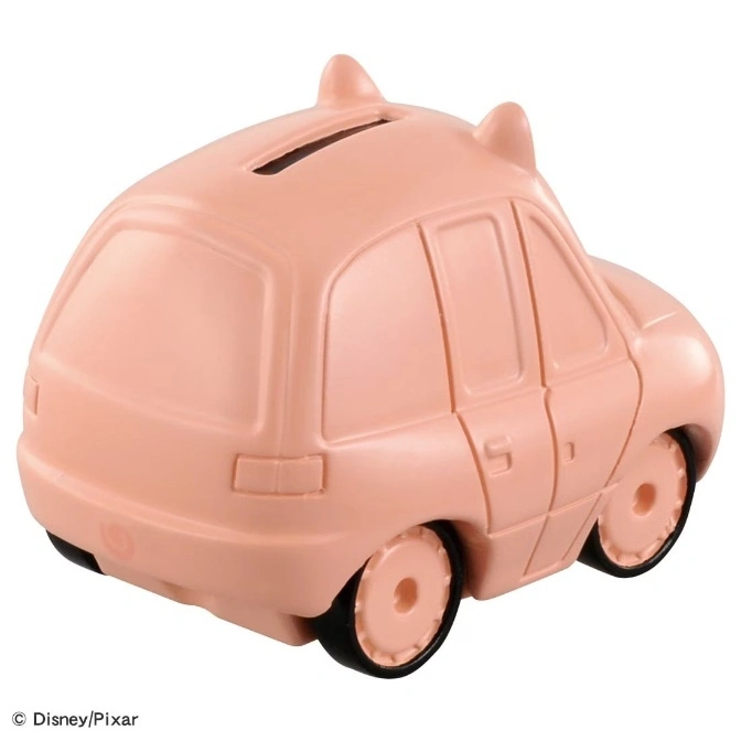  Hamm piggy bank car from Toy Story. Pink car with pig ears and coin slot.