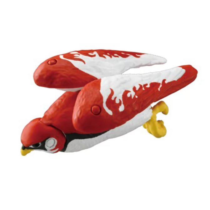  Talonflame Pokémon toy with red and white wings, yellow talons, and a determined expression.