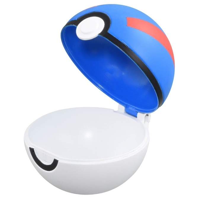 Open Great Ball toy with blue, white, red, and black details.