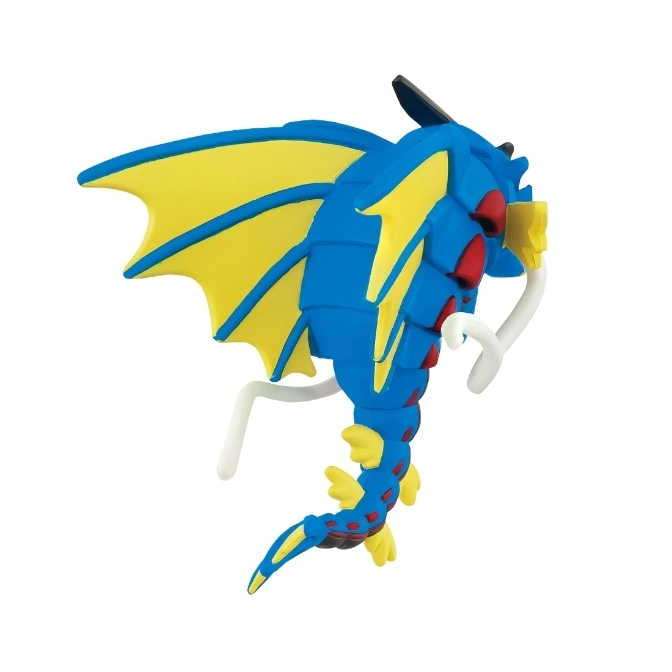  Blue Gyarados toy with yellow wings and fins, red scales, and white whiskers.
