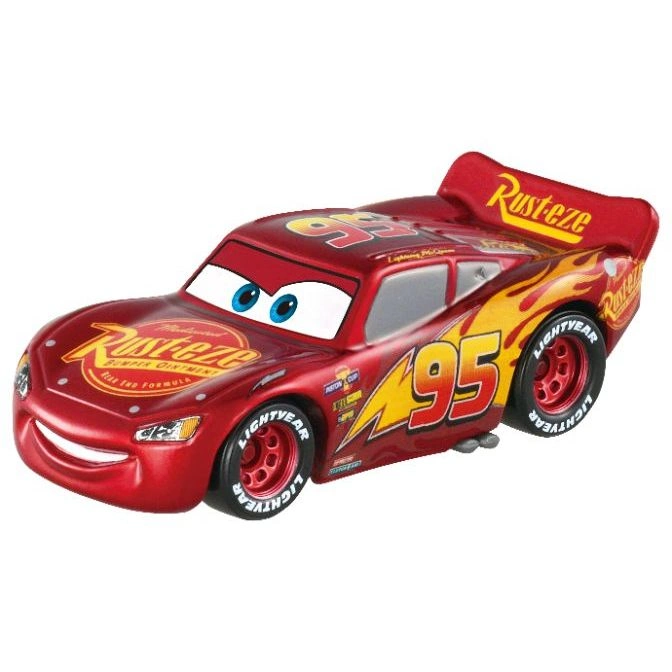  Red Lightning McQueen toy car with Rust-eze logo and number 95.
