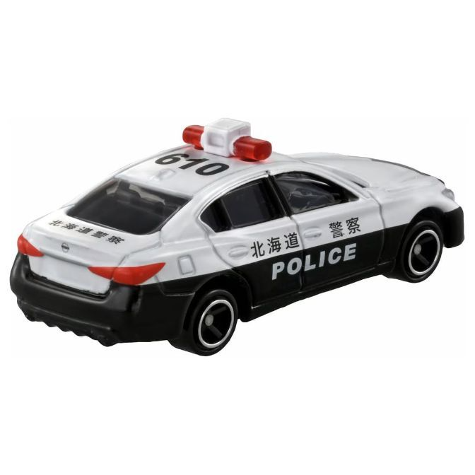  Toy Hokkaido police car with red lights on top and "POLICE" written on the side.