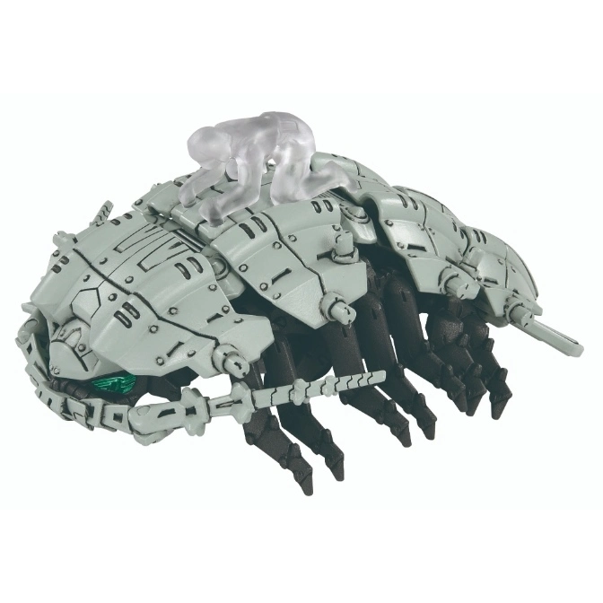  Ghost in the Shell Tachikoma toy with a translucent figure on top, showcasing its spider-like design.