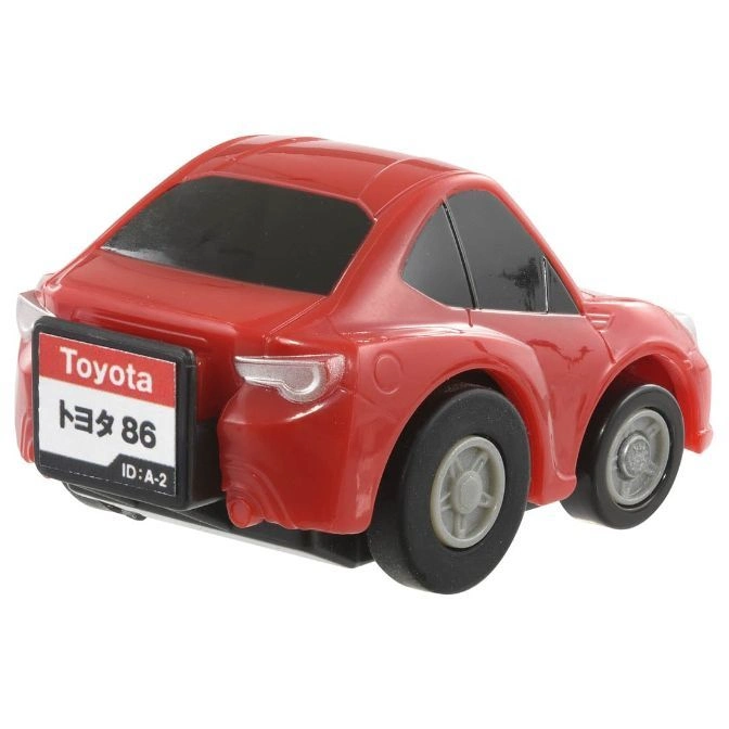  Red Toyota 86 toy car with black wheels and a license plate that says "Toyota 86".
