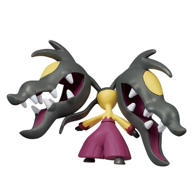  Mawile Pokémon figure with large, jaw-like appendages and a yellow and magenta body.