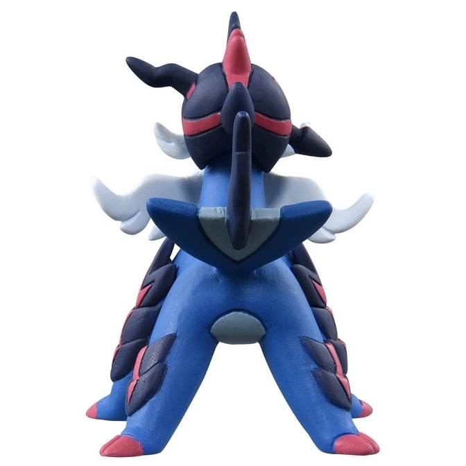  Blue and black Virizion Pokémon toy figure with red accents and white wings.