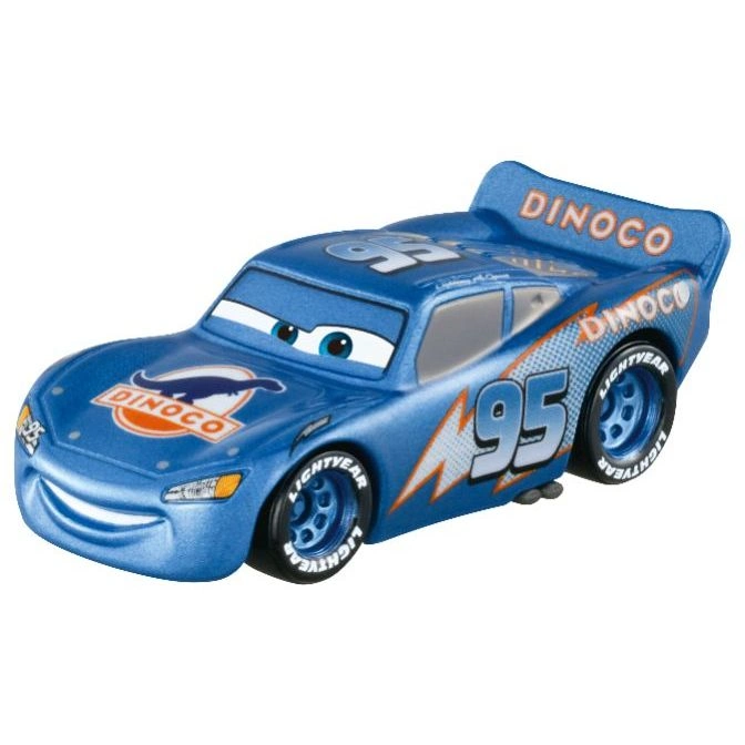  Blue Dinoco Lightning McQueen toy car with number 95 and Lightyear tires.