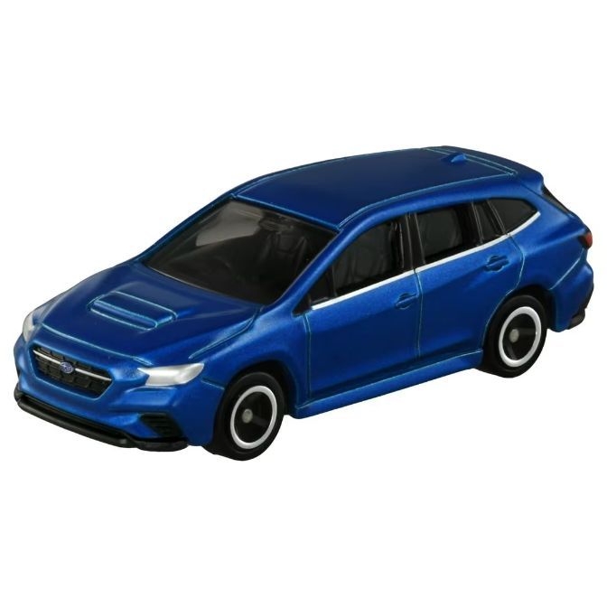 Blue Subaru Levorg toy car with detailed features and realistic design.