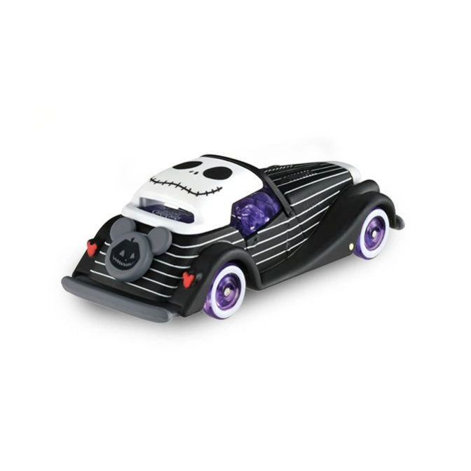  Nightmare Before Christmas toy car with Jack Skellington face on the roof and a Mickey Mouse pumpkin spare tire.