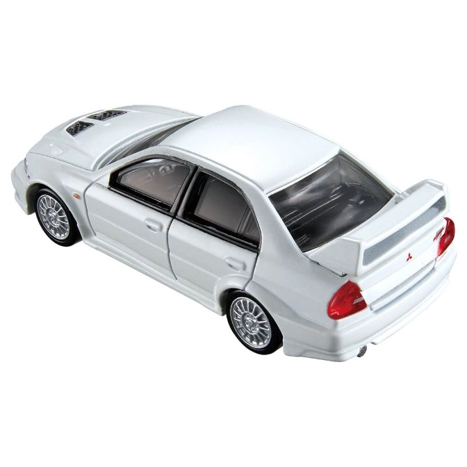  White toy car with spoiler, vents on hood, and detailed wheels.