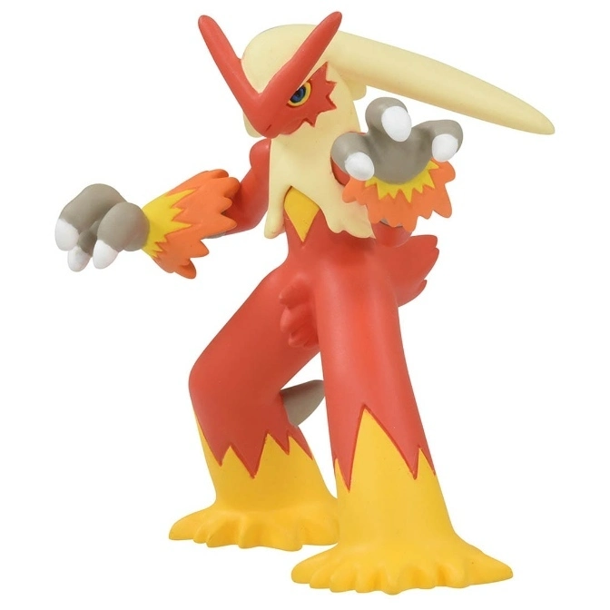 Blaziken action figure with orange body, yellow accents, and outstretched arms.