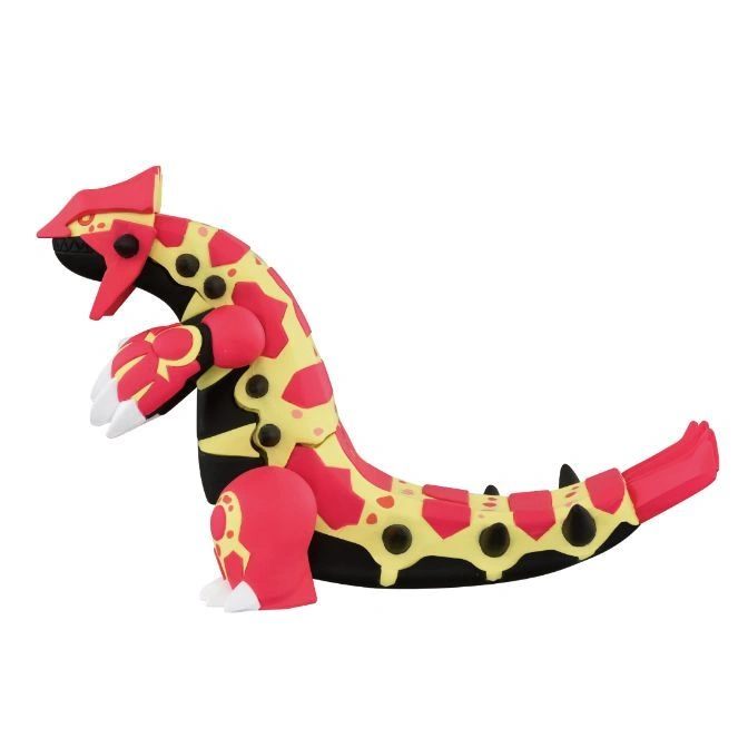  Primal Groudon toy figure, red and yellow pattern, black underside, white claws.