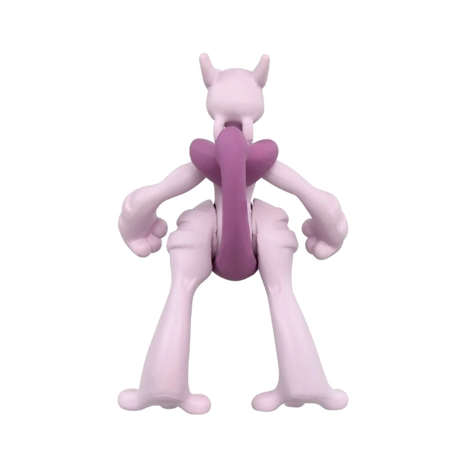  Mewtwo toy figure, back view, light purple with a dark purple tail.