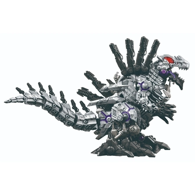  Zoids Dark Horn robot dinosaur toy with multiple weapons and a menacing design.