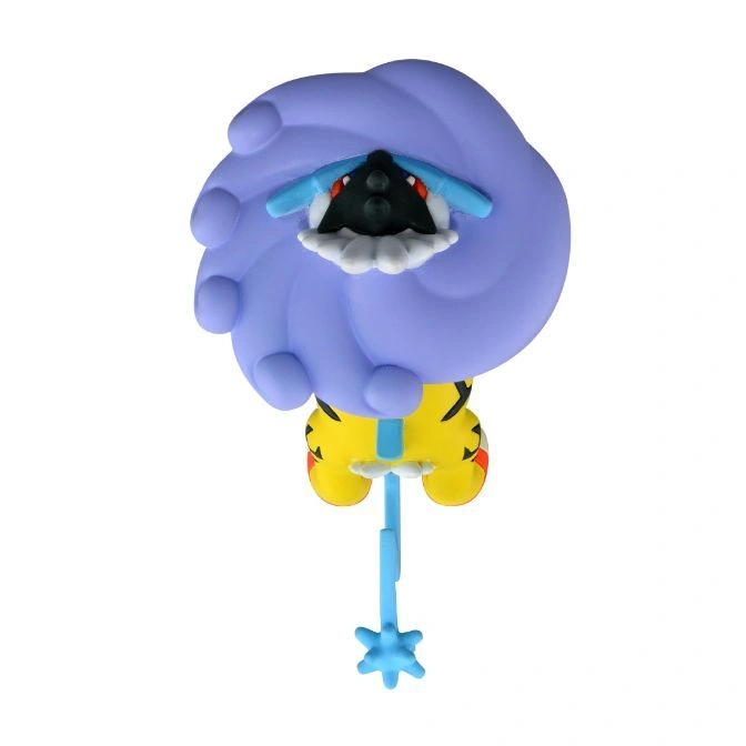  Tornadus Pokémon toy with purple cloud, yellow body, and blue staff.