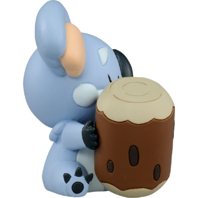  Komala Pokémon toy hugging a log. Blue and tan colors.