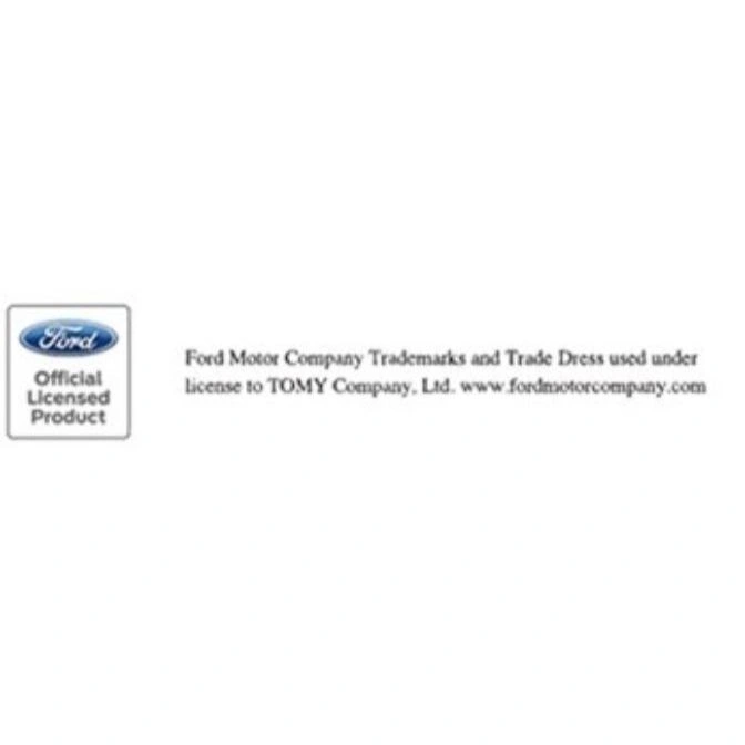  Ford official licensed product logo and trademark information for TOMY Company.