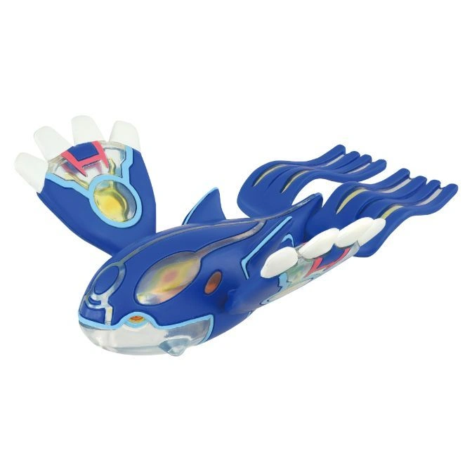  Blue Kyogre toy with translucent accents and white fins.