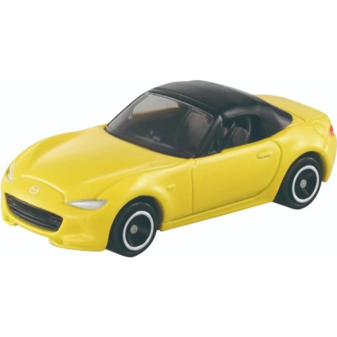  Yellow Mazda Miata toy car with black top.