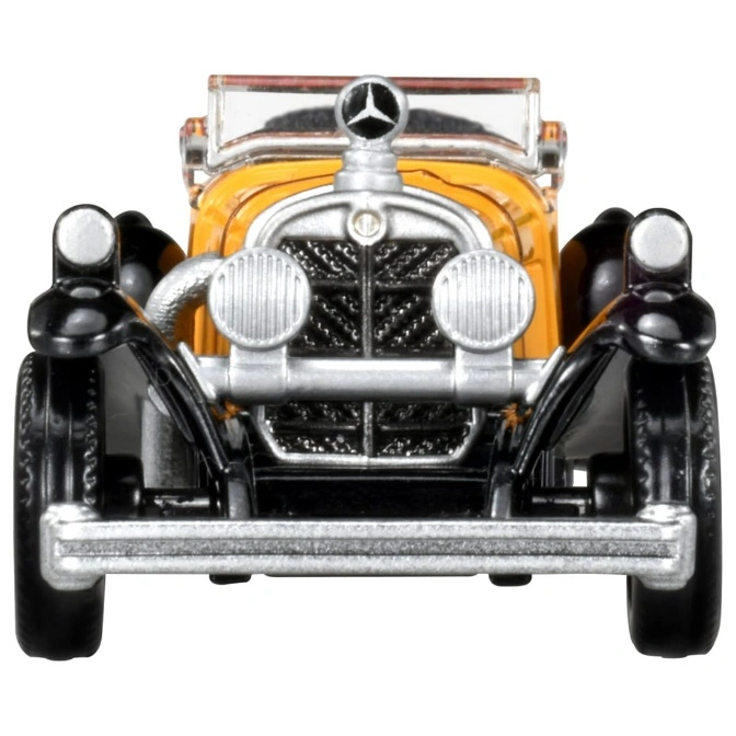  Yellow toy Mercedes-Benz with black fenders and silver grill.