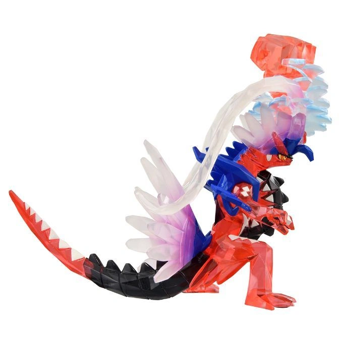  Koraidon Terastal form toy figure, red and black with crystal accents.