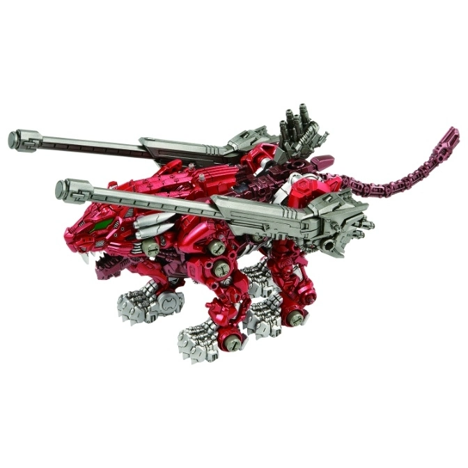  Red Zoid toy with cannons, resembling a robotic lion.