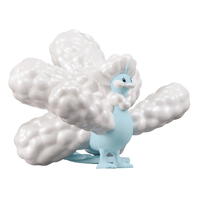  Altaria toy figure with fluffy white wings and a light blue body.