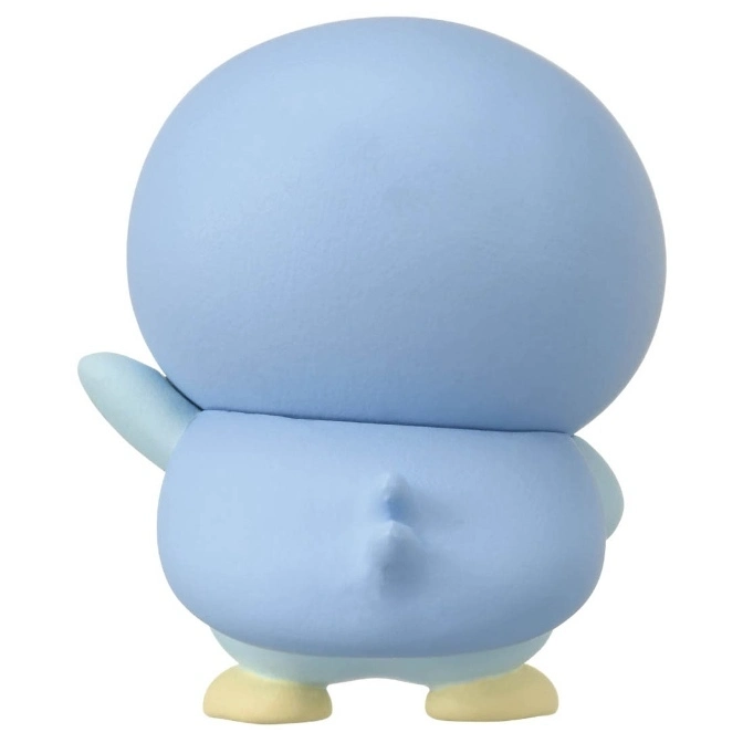  Light blue Piplup toy figure with a small tail and yellow feet.