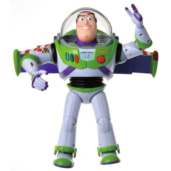  Buzz Lightyear action figure with helmet, wings, and waving hand.
