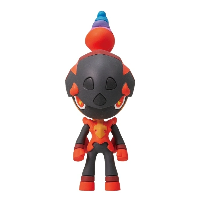  Magmar-like toy figure with a flame on its head and a black mask.