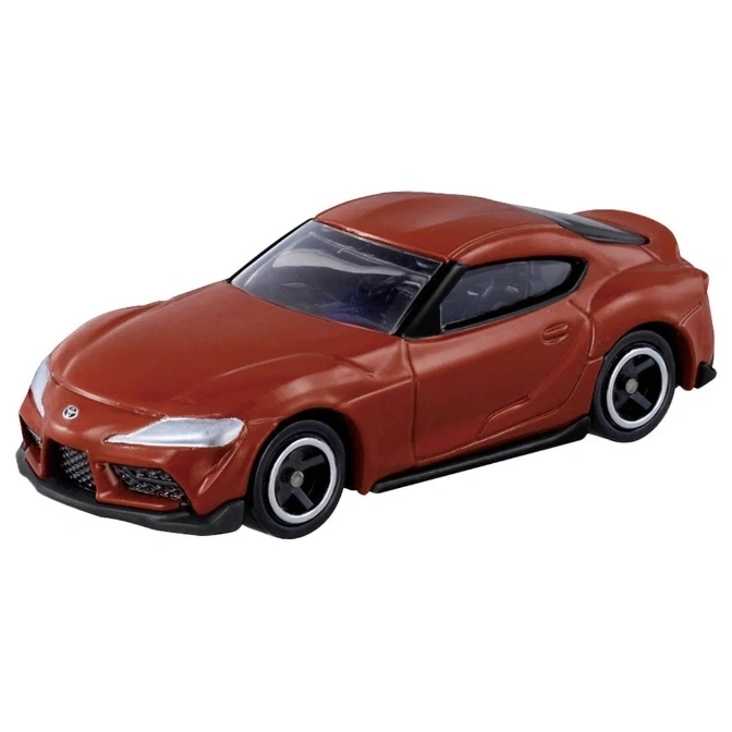  Red Toyota Supra toy car with black wheels and detailed features.