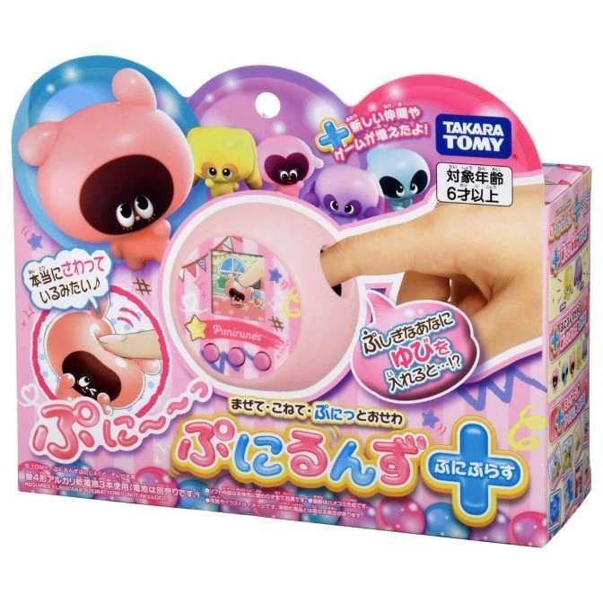  Punirunes toy box: interactive digital pet with finger-poke feature for ages 6+. Takara Tomy brand.