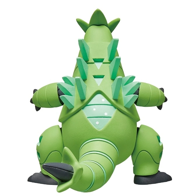  Green Tyranitar toy figure with spikes on its back and head.