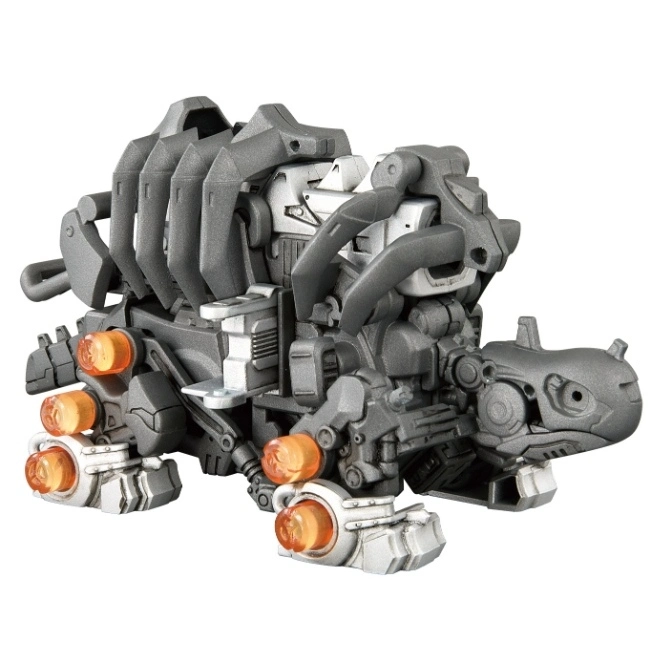  Grey Zoids Gordos toy featuring a mechanical turtle design with orange lights.